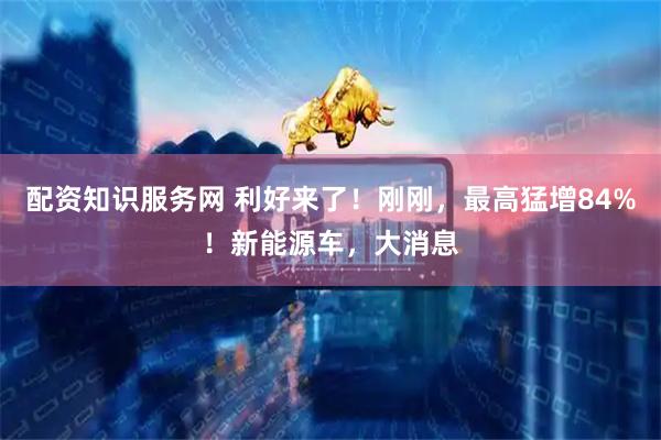 配资知识服务网 利好来了!刚刚,最高猛增84%!新能源车,大消息