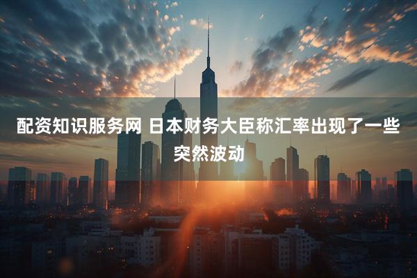 配资知识服务网 日本财务大臣称汇率出现了一些突然波动
